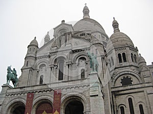 A grey day view from the base of the SacrÃÂ©-CÃâur, Paris photo